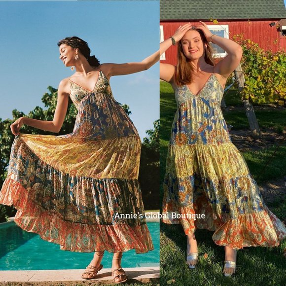 RARE NWT ANTHROPOLOGIE Verb Echo Tiered Maxi Dress - Picture 12 of 16